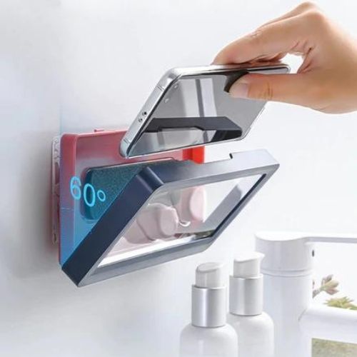 🚿 GlowHome AquaView – 100% Waterproof Wall-Mount Shower Phone Holder
