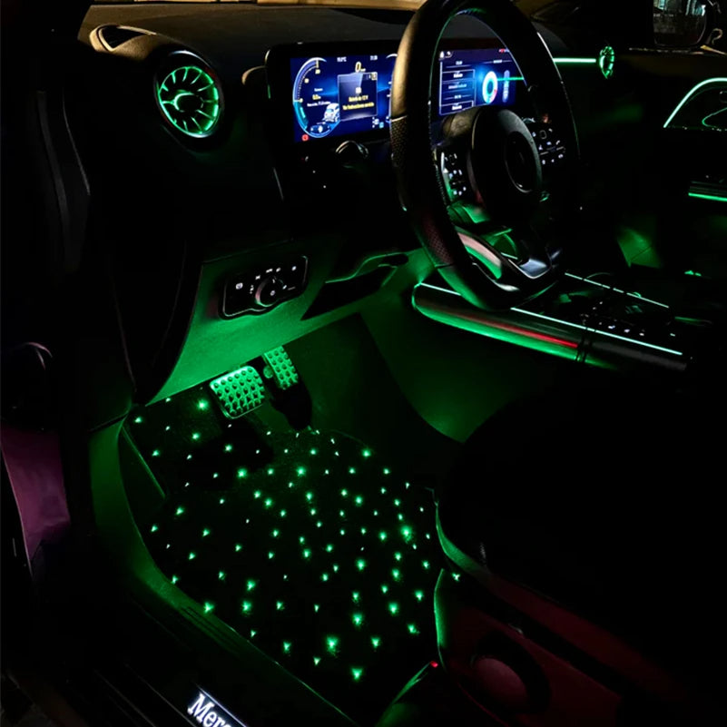 GlowDrive StarFloor FX – LED Fiber Optic Starlight Car Mats with App & Remote Control