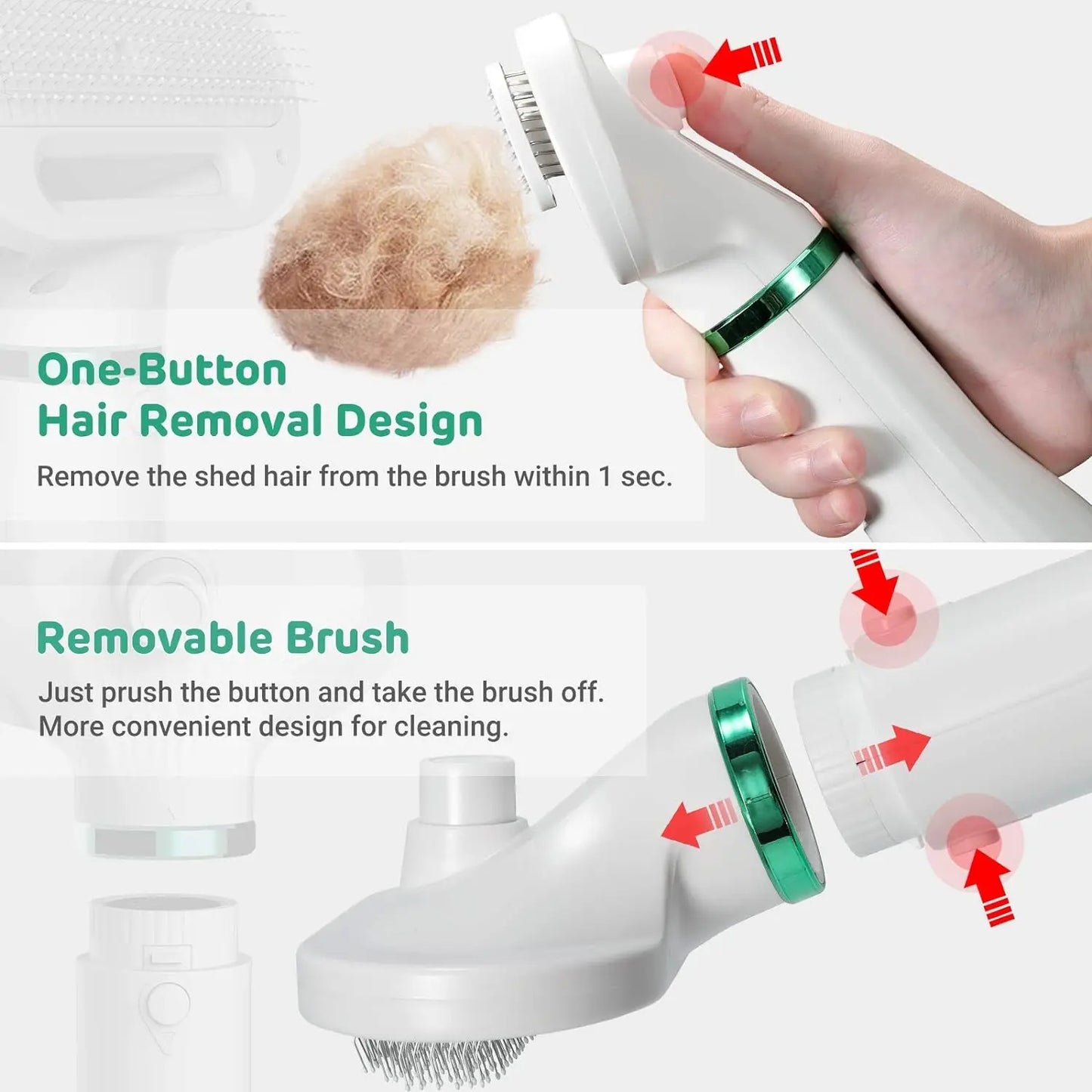 🐶 GlowPet DryBrush Pro – 2-in-1 Pet Grooming Dryer & Detangling Brush