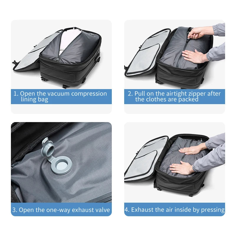 🎒 GlowTravel AeroPack 60L – Vacuum Compression Travel Backpack with Carry-On Size