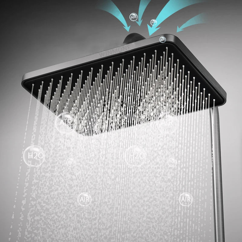 🚿 GlowBath LuxeKeys Shower System – Digital Thermostat Spa Shower with Ambient Lighting