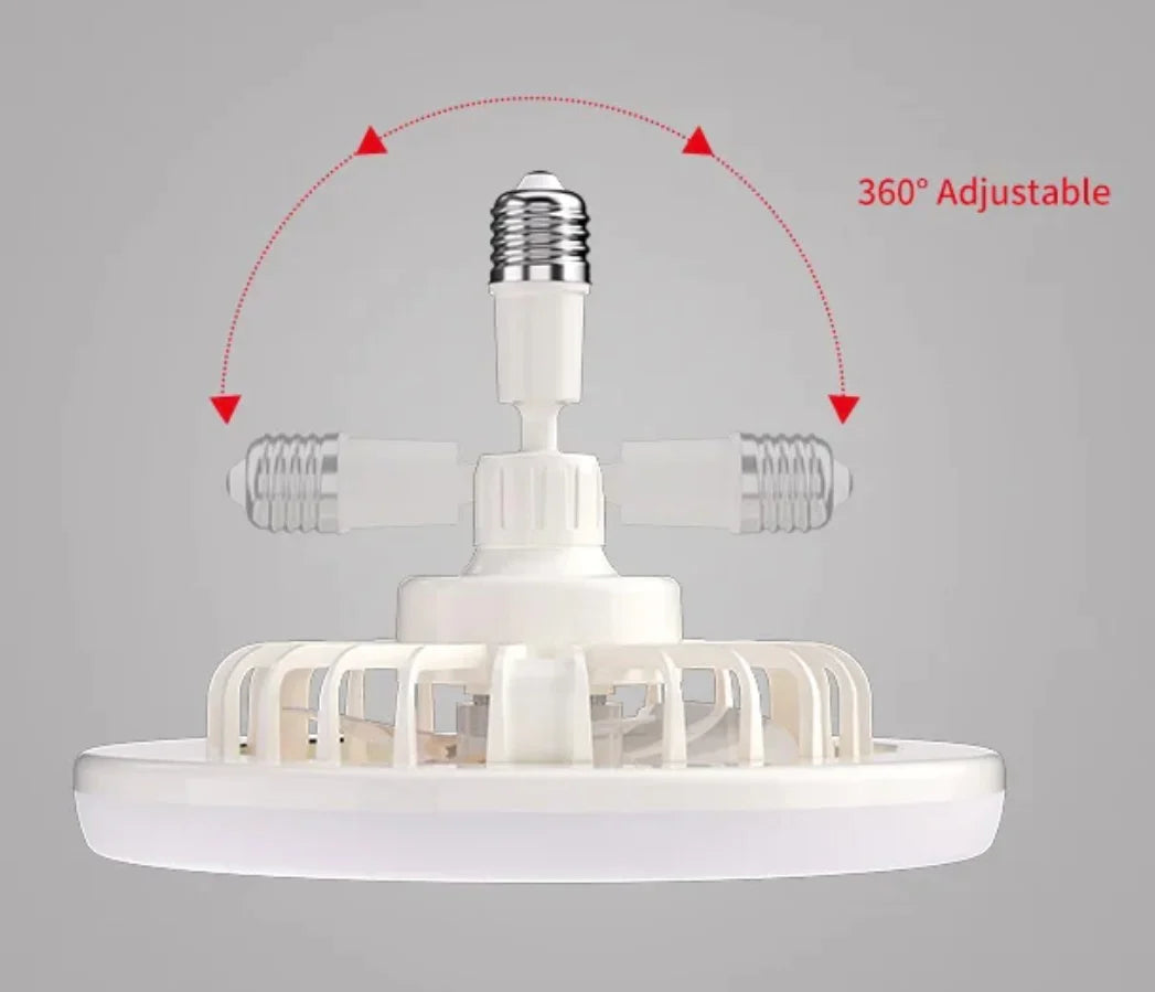 GlowBreeze Aura – Multi-Function Light Socket Fan with Remote