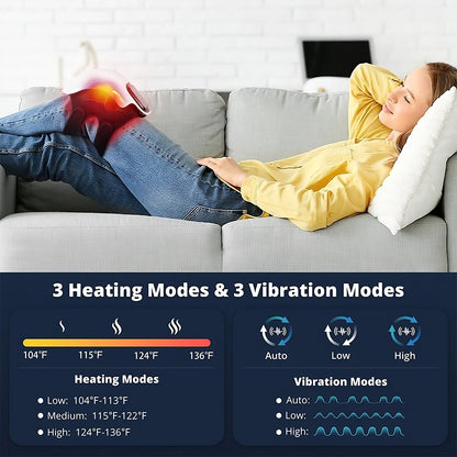 🦵 GlowRelief FlexHeat – Cordless Knee Massager with Heat & Red Light Therapy