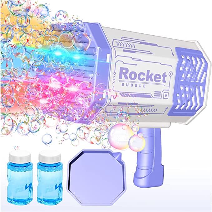 🫧 GlowPop BubbleBlaster – 69-Hole Bubble Gun with Lights & Fan