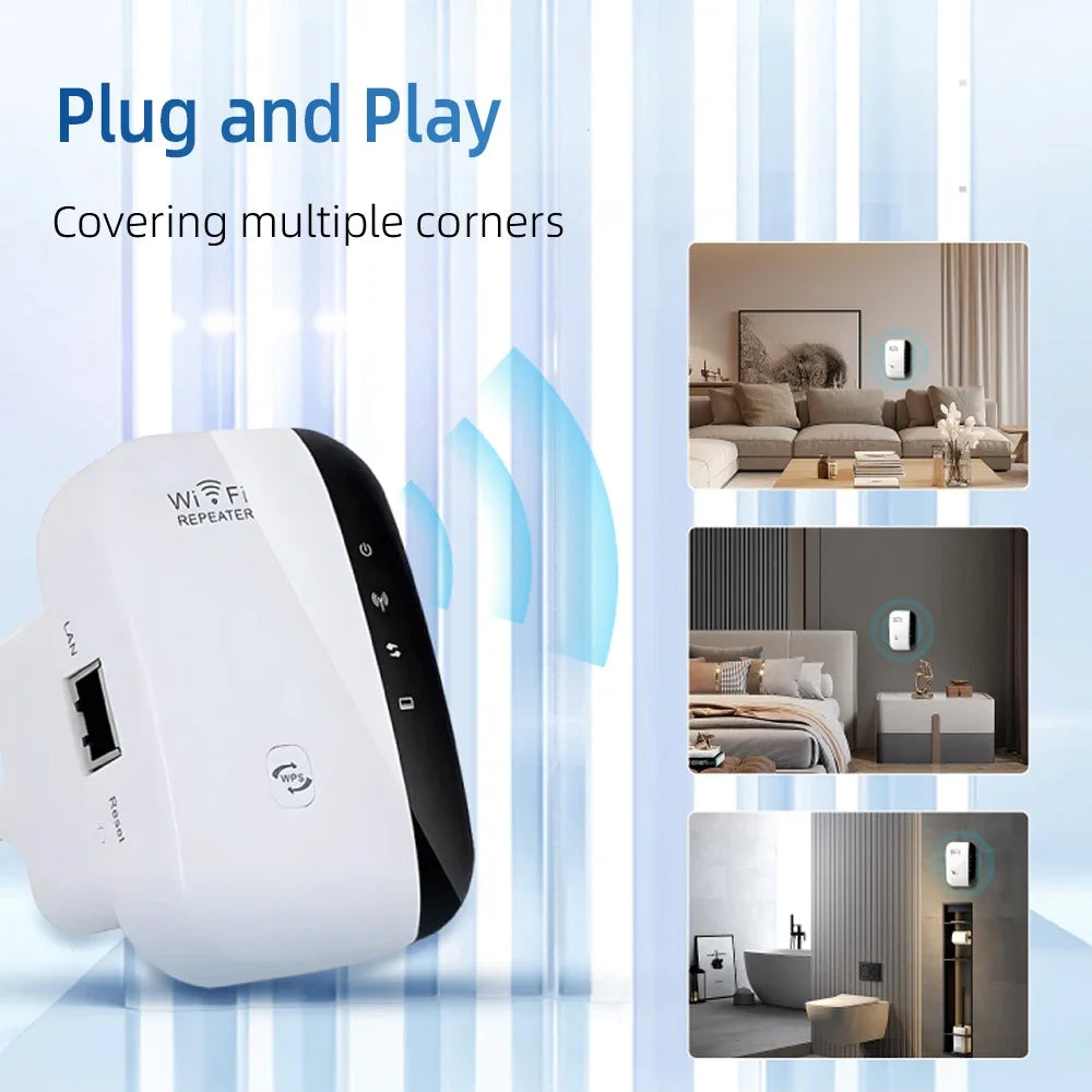 📶 GlowConnect Boost300 – 300Mbps WiFi Repeater & Range Extender