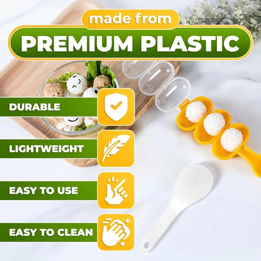 GlowKitchen BentoBuddy – DIY Rice Ball Mold & Sushi Plate Set
