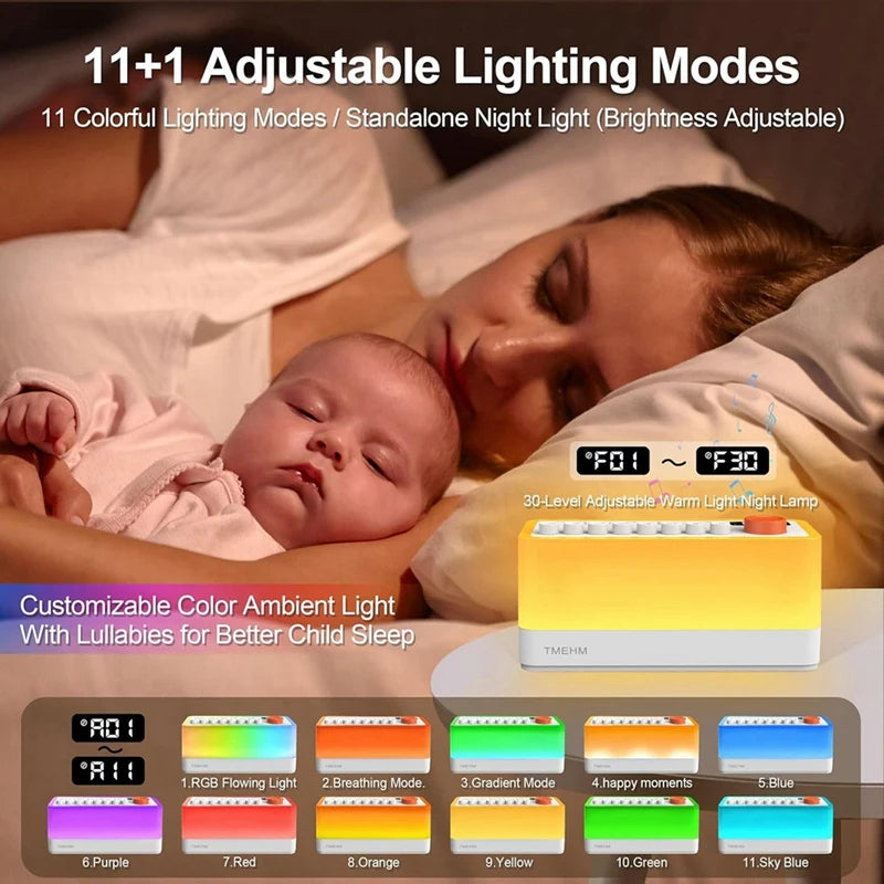 🌙 GlowZen Atmosphere – Sound Machine & Night Light with Bluetooth