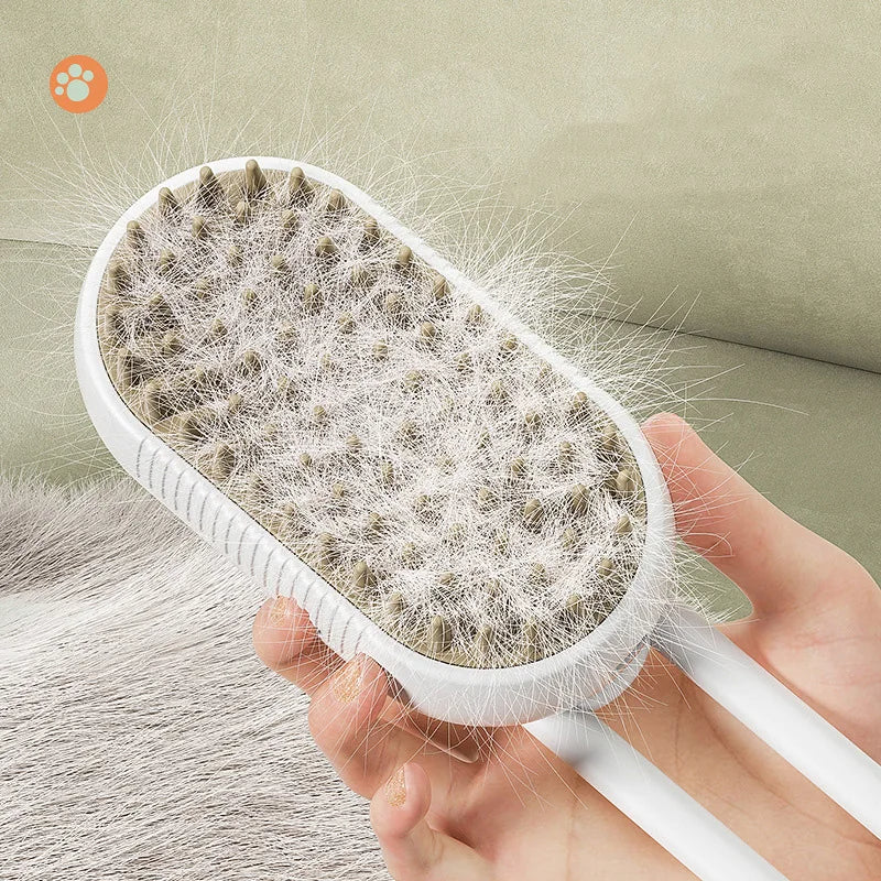 🐾 GlowPet SteamGroom 3X – 3-in-1 Rechargeable Steam Brush for Cats & Pets