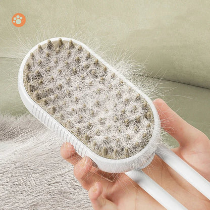 🐾 GlowPet SteamGroom 3X – 3-in-1 Rechargeable Steam Brush for Cats & Pets