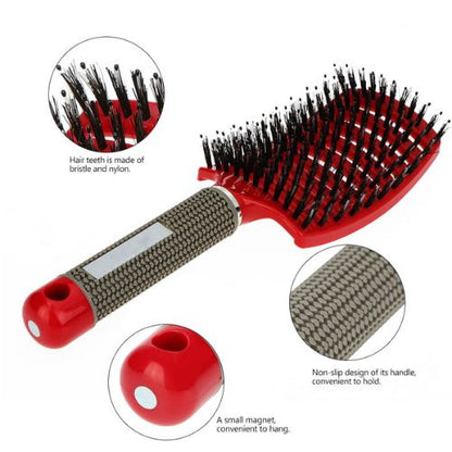 💆‍♀️ GlowBeauty SilkGlide – Flexible Detangling & Boar Bristle Hair Brush