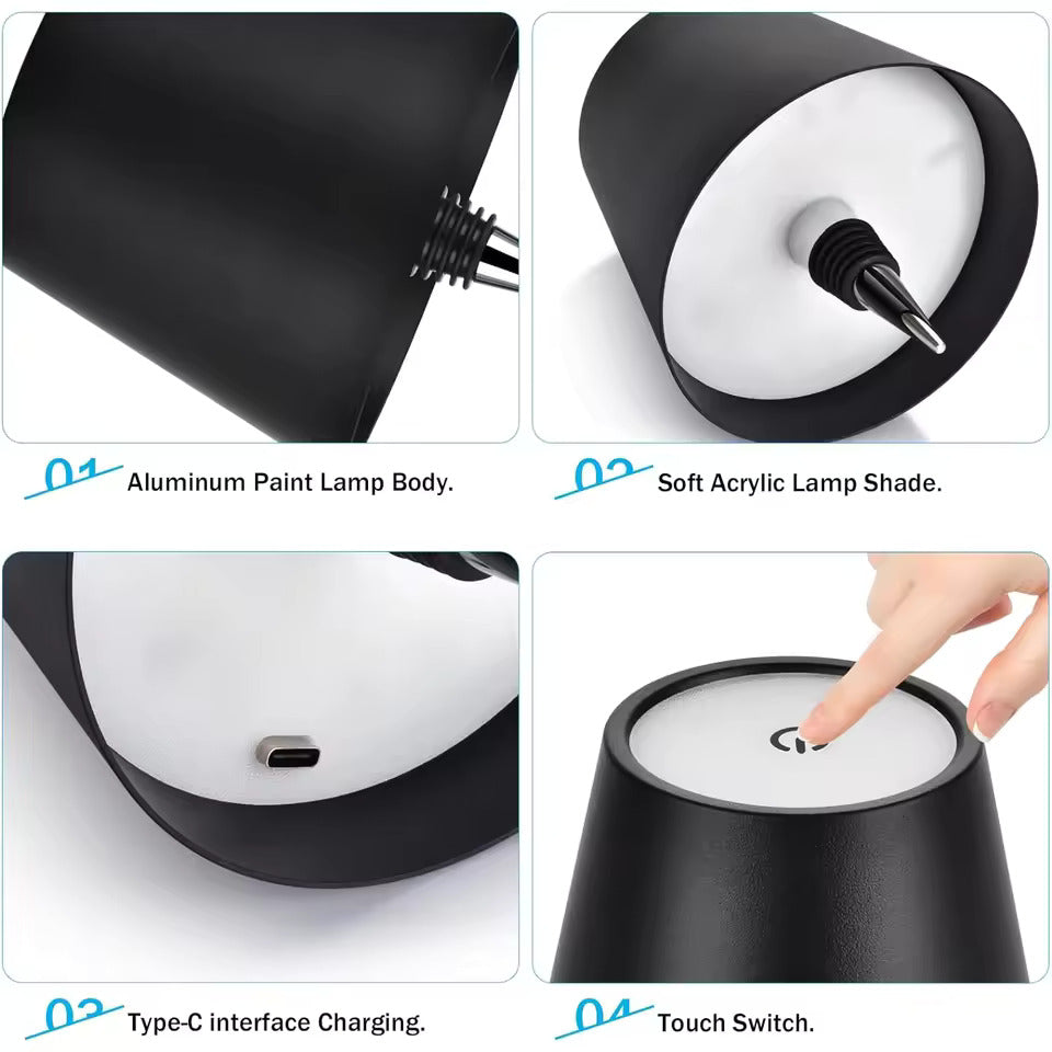 💡 GlowHome AuraBottle – Dimmable LED Bottle Lamp with Rechargeable Battery