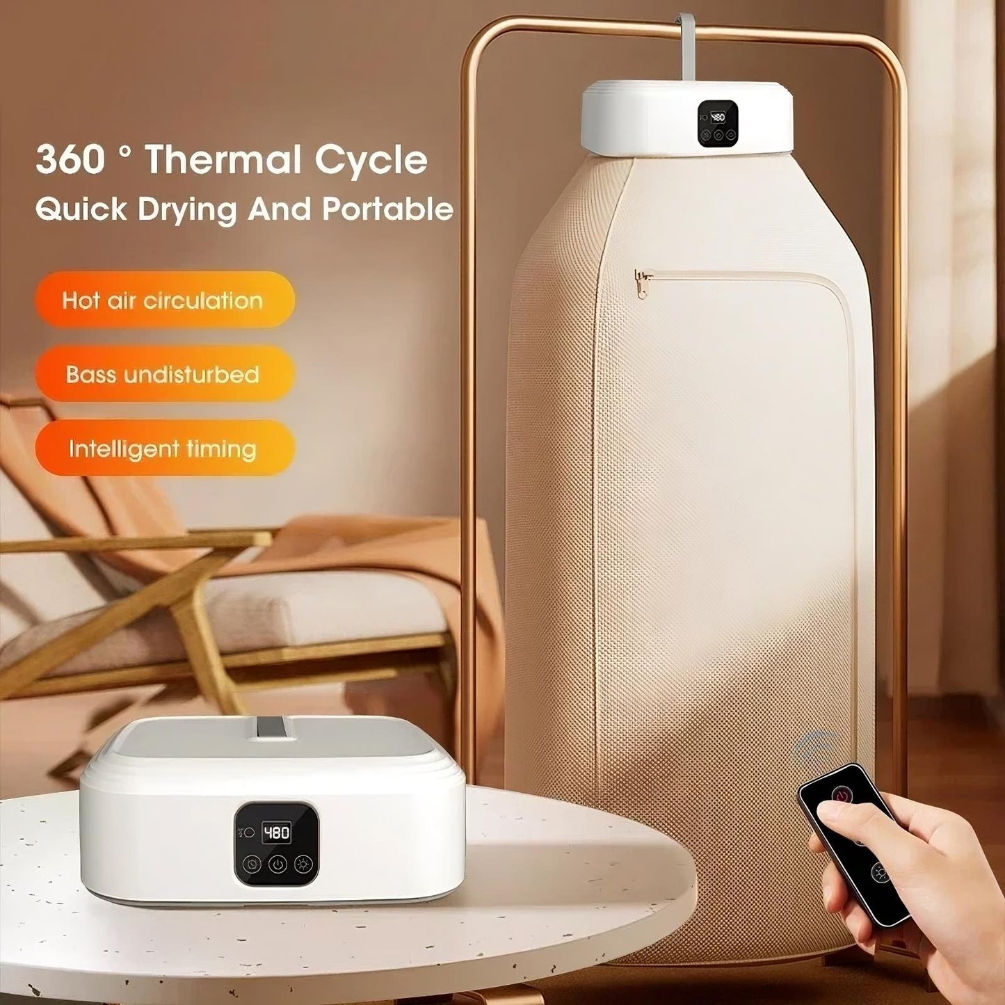 👚 GlowHome AirDry Mini – Portable Clothes Dryer with UV & Fast-Dry Technology