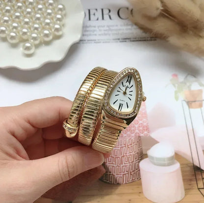 ⌚ GlowTime Serpentina – Gold Serpentine Quartz Bracelet Watch