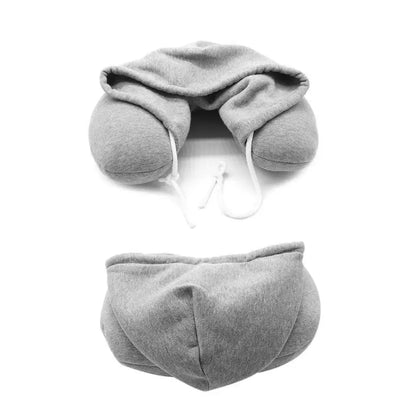 🛫 GlowTravel HoodRest – Memory Foam Neck Pillow with Hood & Eye Mask