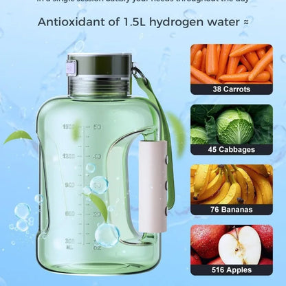 💧 GlowHydrate H2Boost Max – 1.5L Hydrogen-Rich Water Bottle with SPE/PEM Tech