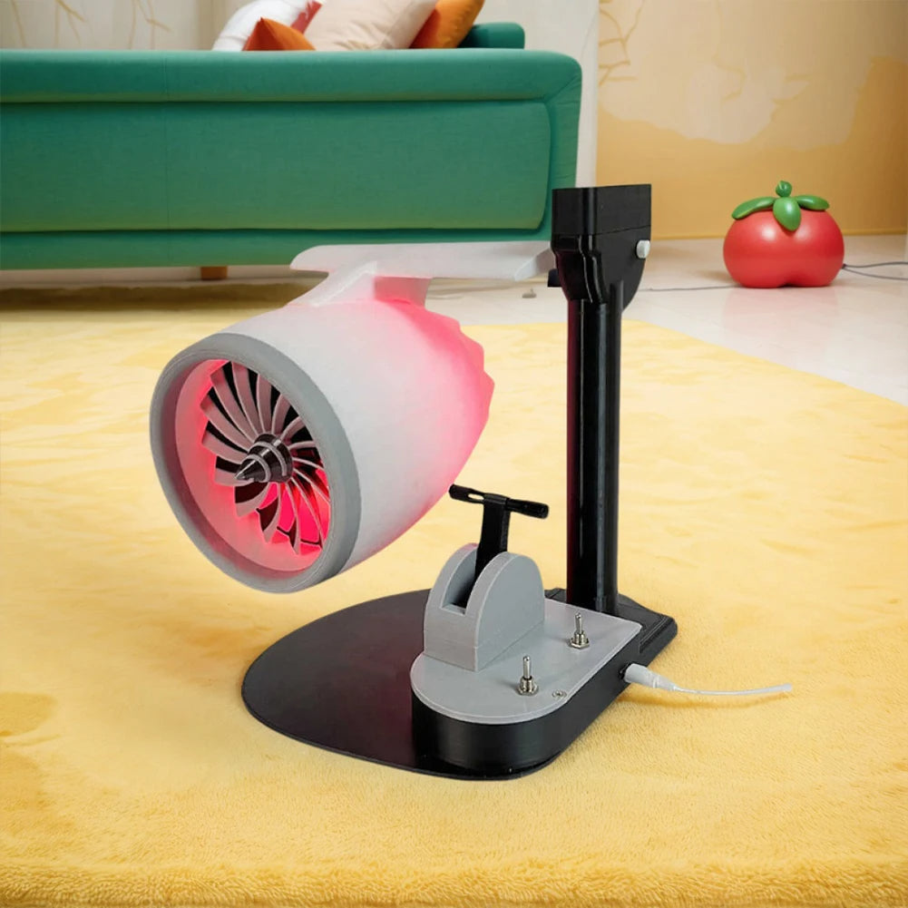 🛩 GlowTech AeroMist Turbo – USB Jet Engine Fan with Humidifier & Tail Flame Light