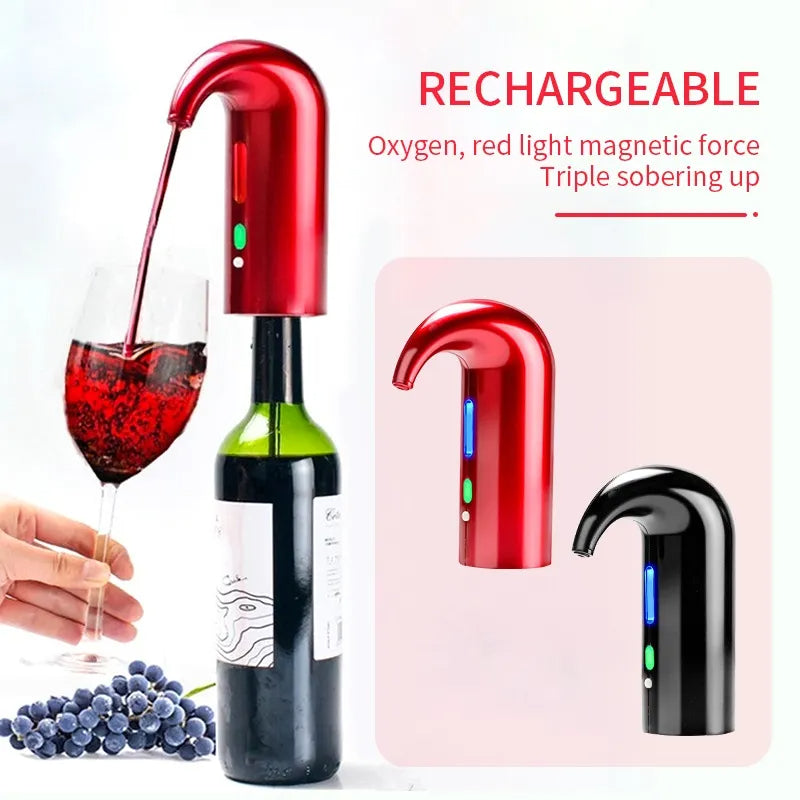 🍷 GlowServe VinoAir Elite – Electric Wine Aerator & Precision Pourer