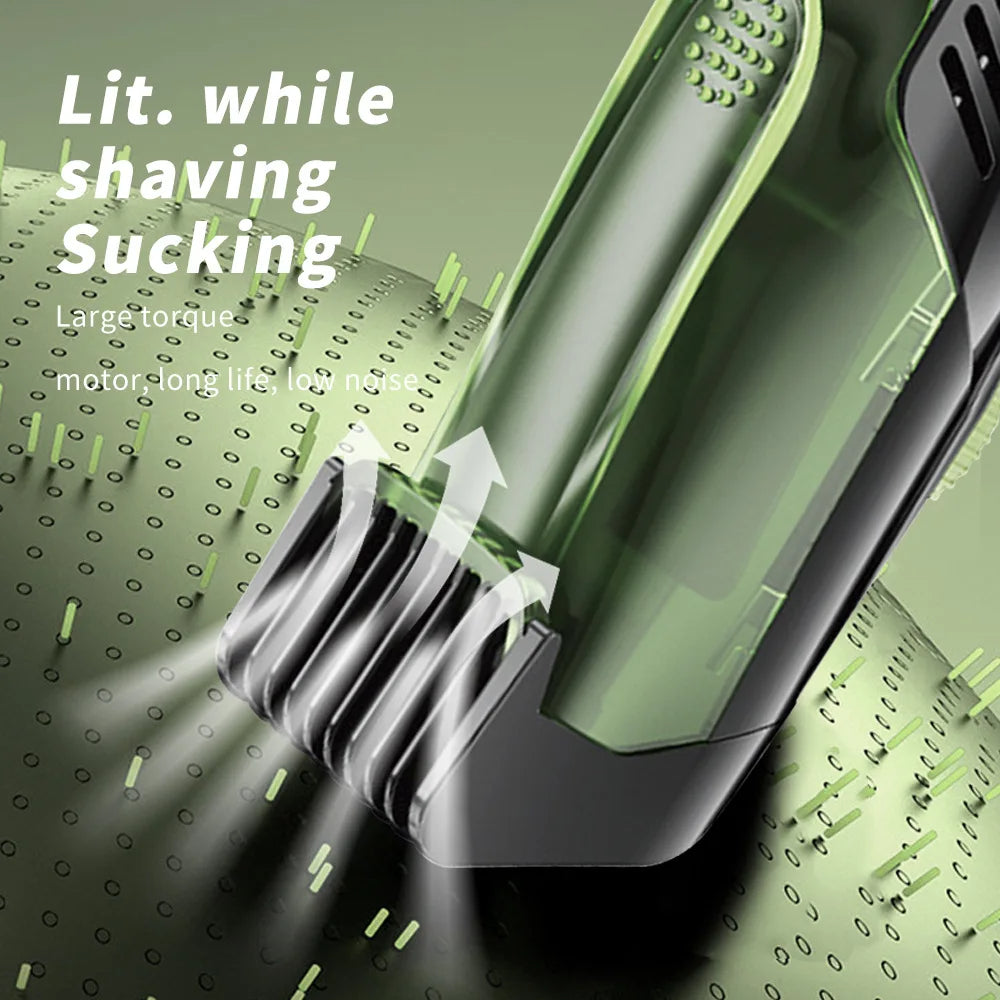 ✂️ GlowGroom VacuTrim Precision – Cordless Vacuum Beard Trimmer with 20 Length Settings
