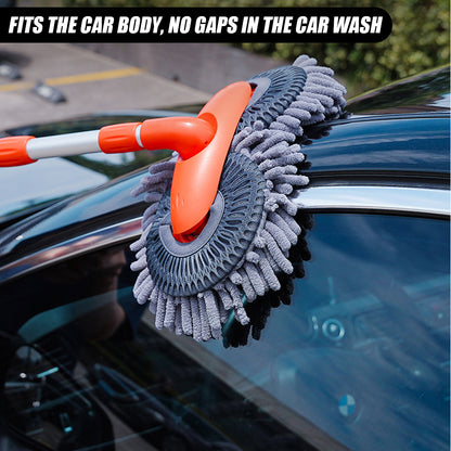🚗 GlowAuto HydroSweep Pro – 360° Double Brush Car Mop Washer