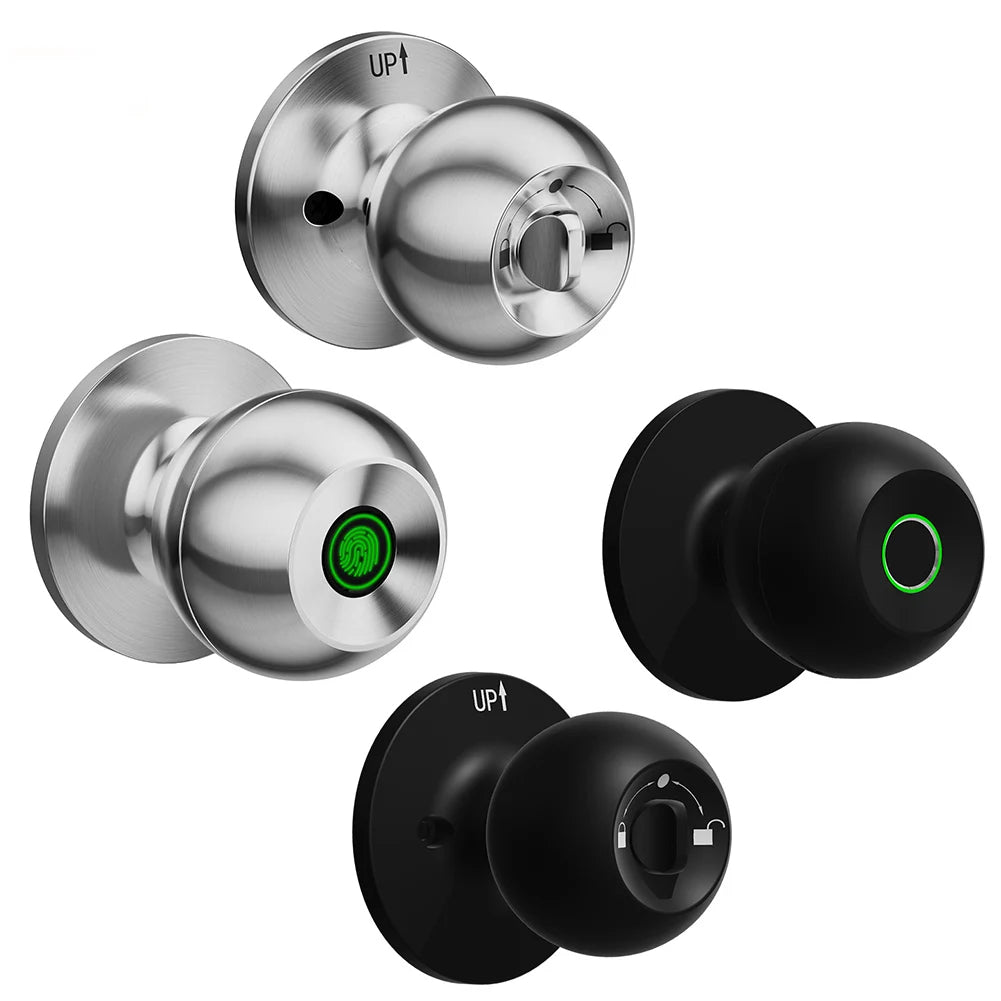 🔐 GlowSecure TouchEntry – Smart Door Knob Keyless Entry Lock with Fingerprint & App Control