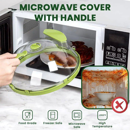 🍽 GlowKitchen SteamShield – Microwave Food Cover with Built-In Steamer