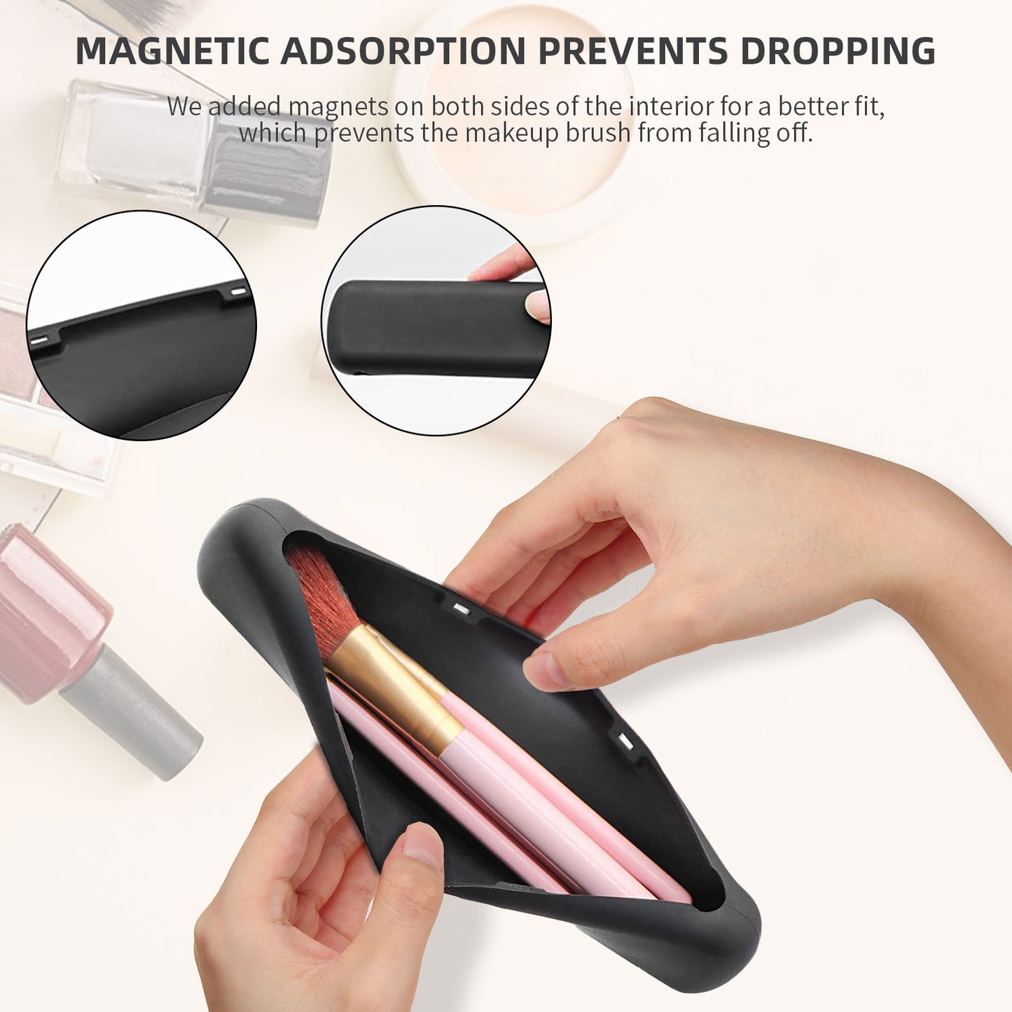 💋 GlowHold SilicaCase – Waterproof Silicone Makeup Brush Holder