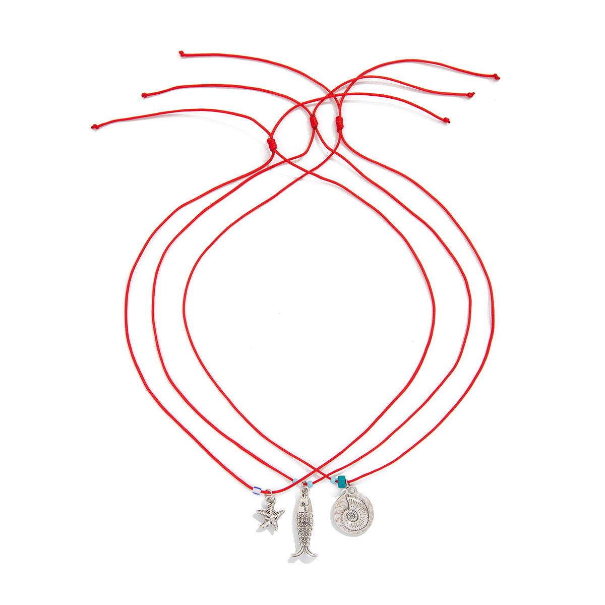 Small fish shell pendant, collarbone chain, stacked wind disk, bead, multi-layer necklace for women