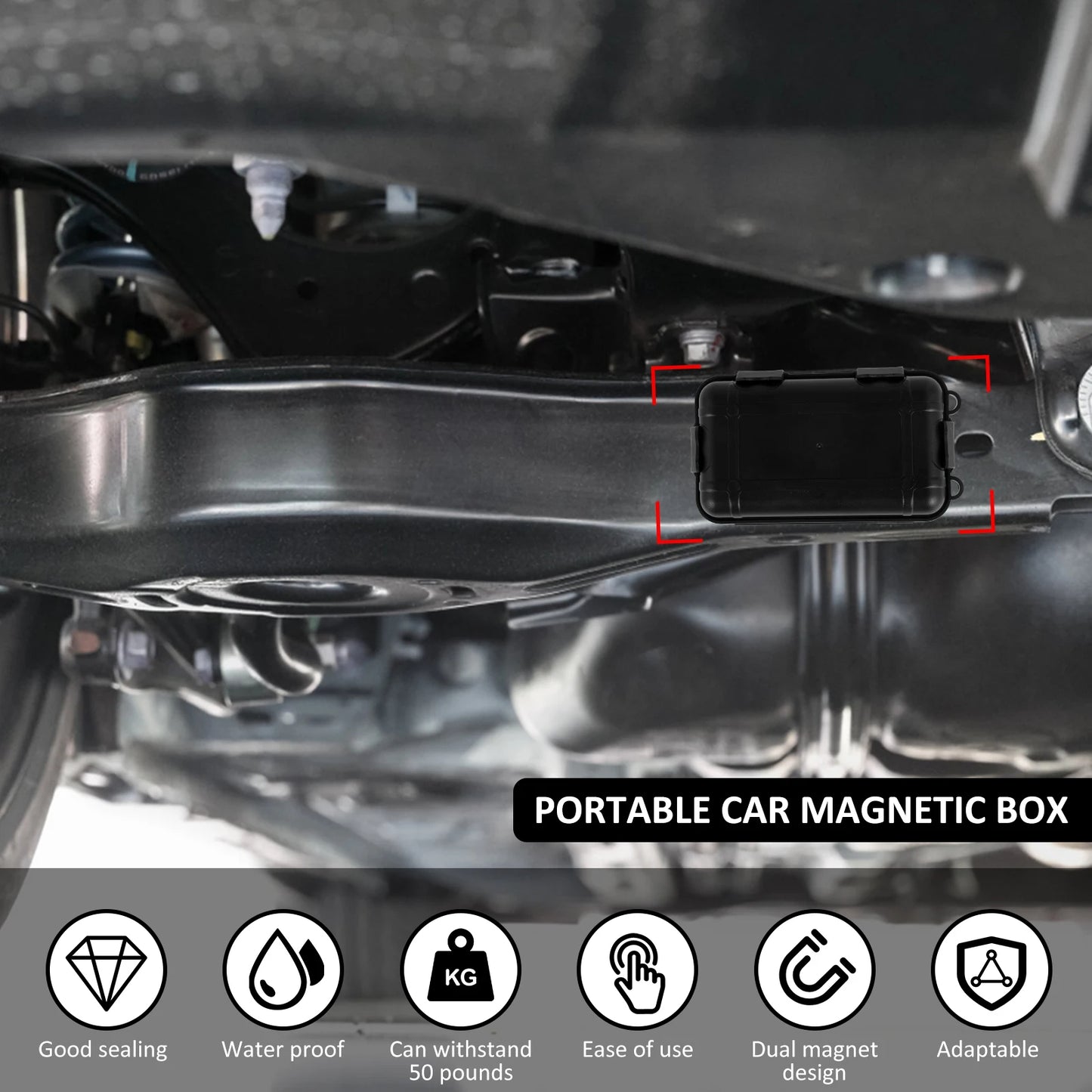 🧲 GlowSecure VaultMag – Heavy-Duty Magnetic Storage Box & Key Holder