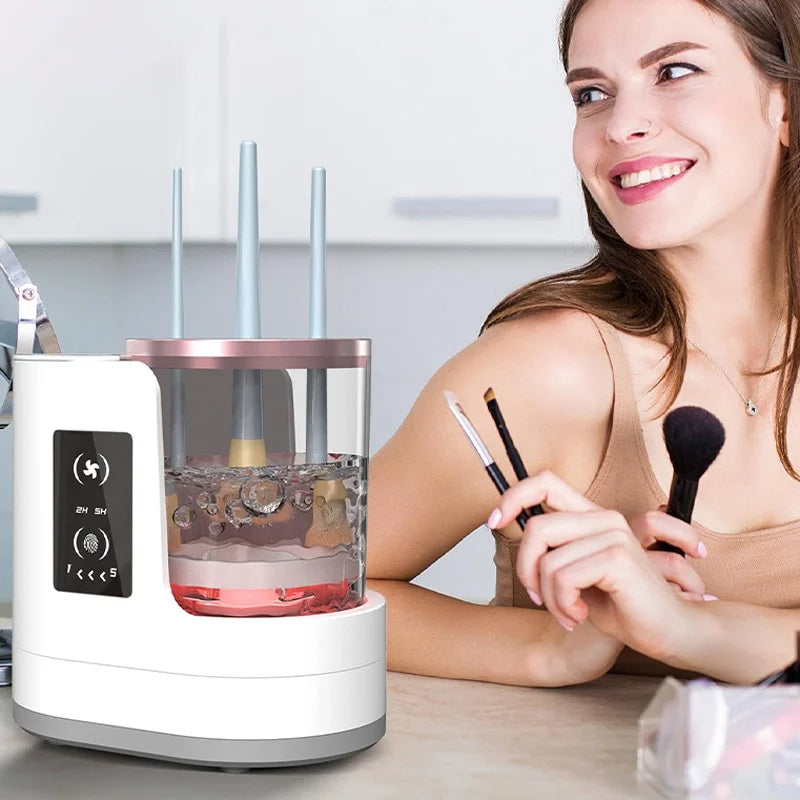 💅 GlowBeauty CleanSpin Pro – 3-in-1 Electric Makeup Brush Cleaner, Dryer & Holder
