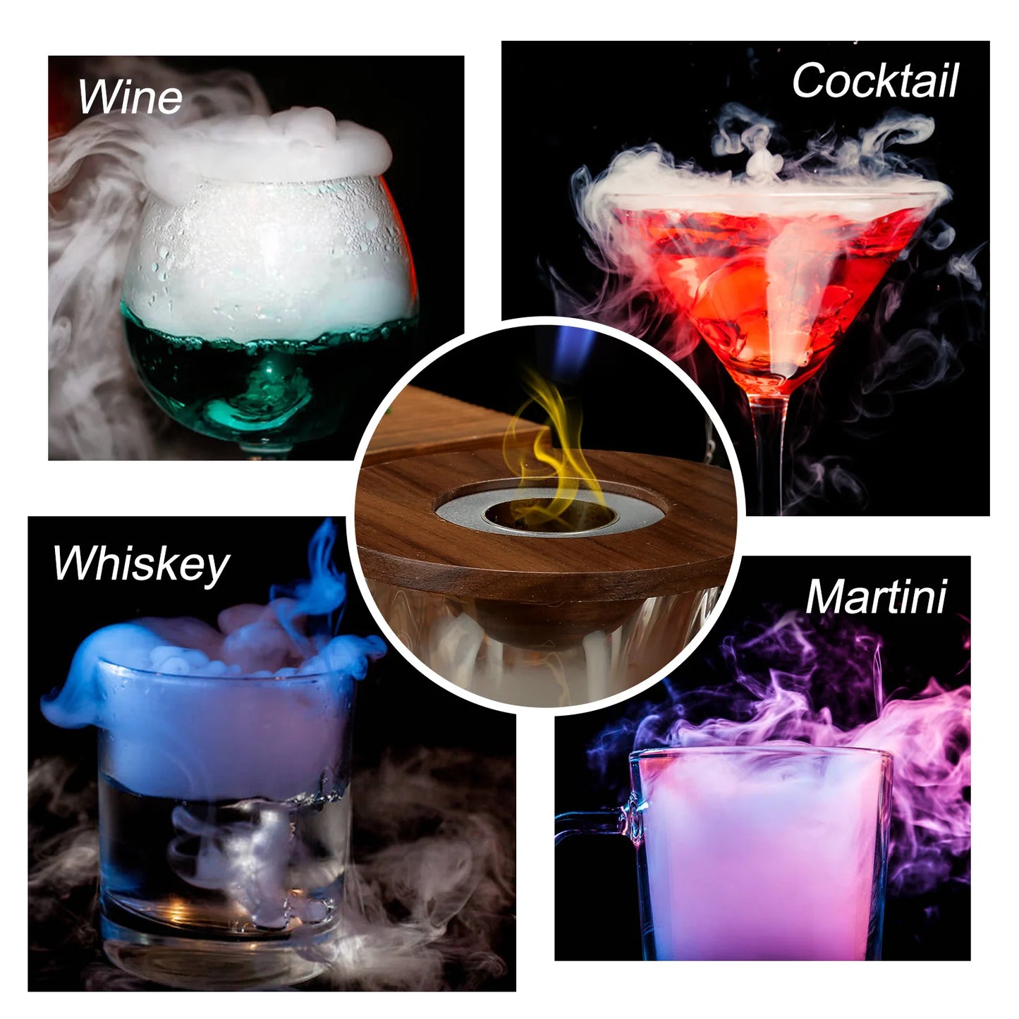 🥃 GlowBar SmokeCraft Kit – Premium Cocktail Drink Smoker with 4 Wood Chip Varieties