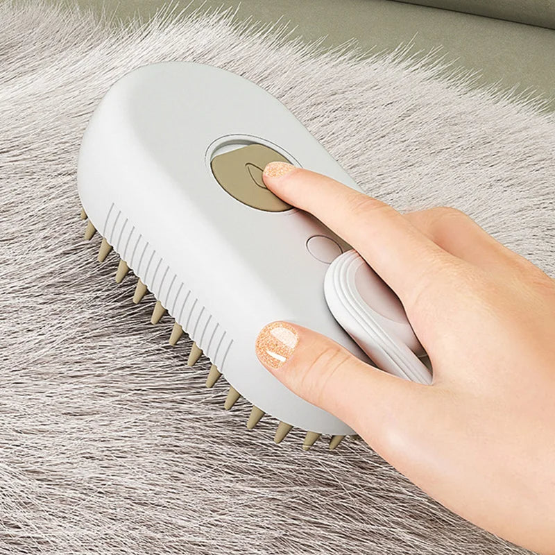 🐾 GlowPet SteamGroom 3X – 3-in-1 Rechargeable Steam Brush for Cats & Pets
