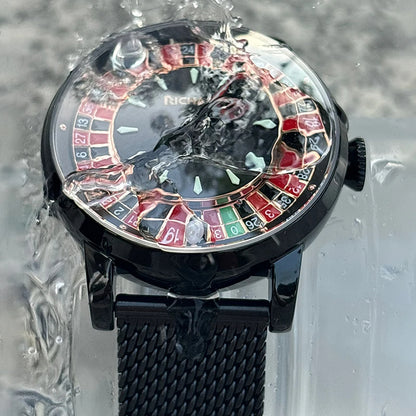 🎰 GlowTime CasinoSpin – NH35 Automatic Mechanical Watch with Functional Roulette Dial