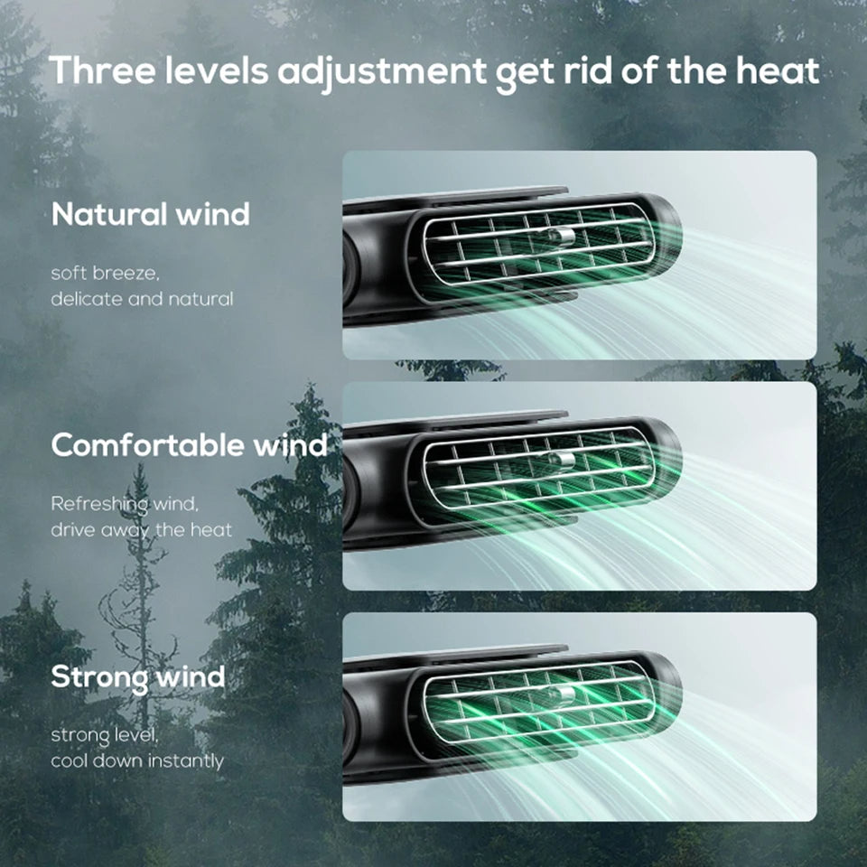 ❄️ GlowDrive BreezeGuard™ – USB-Powered Bladeless Cooling Car Seat Fan