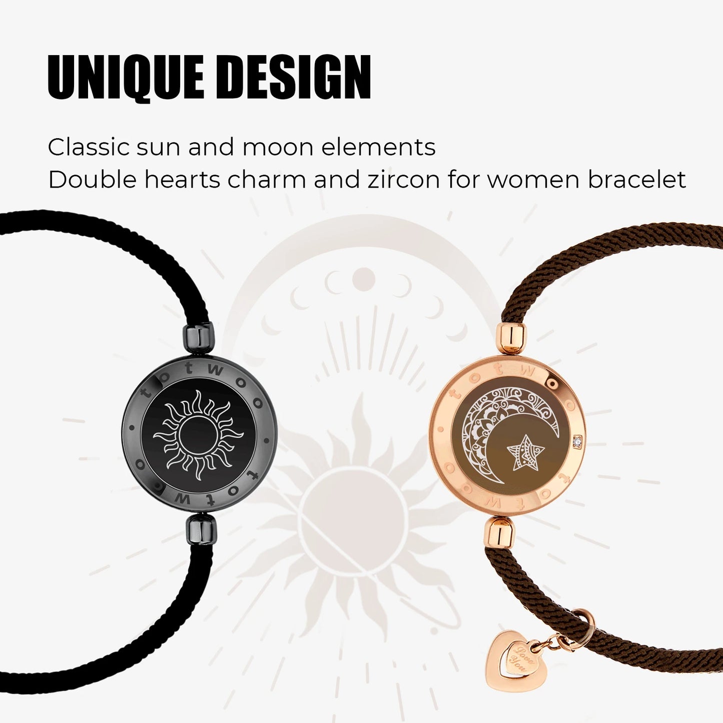 🌙 GlowBond InfinityTouch – Totwoo Sun & Moon Smart Love Bracelets