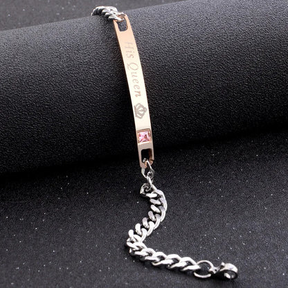 👑 GlowBond RoyalLink – "Her King & His Queen" Couple Bracelets