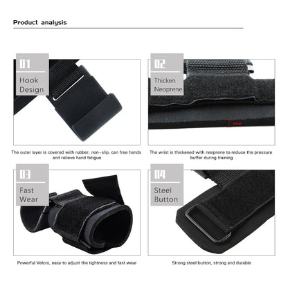 🏋️ GlowGrip PowerHooks – Heavy-Duty Weight Lifting Hooks with Padded Wrist Straps
