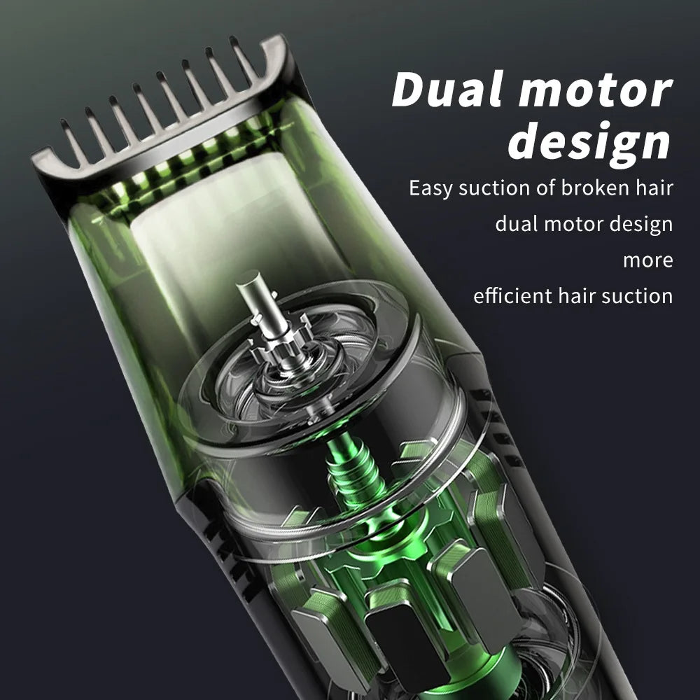 ✂️ GlowGroom VacuTrim Precision – Cordless Vacuum Beard Trimmer with 20 Length Settings