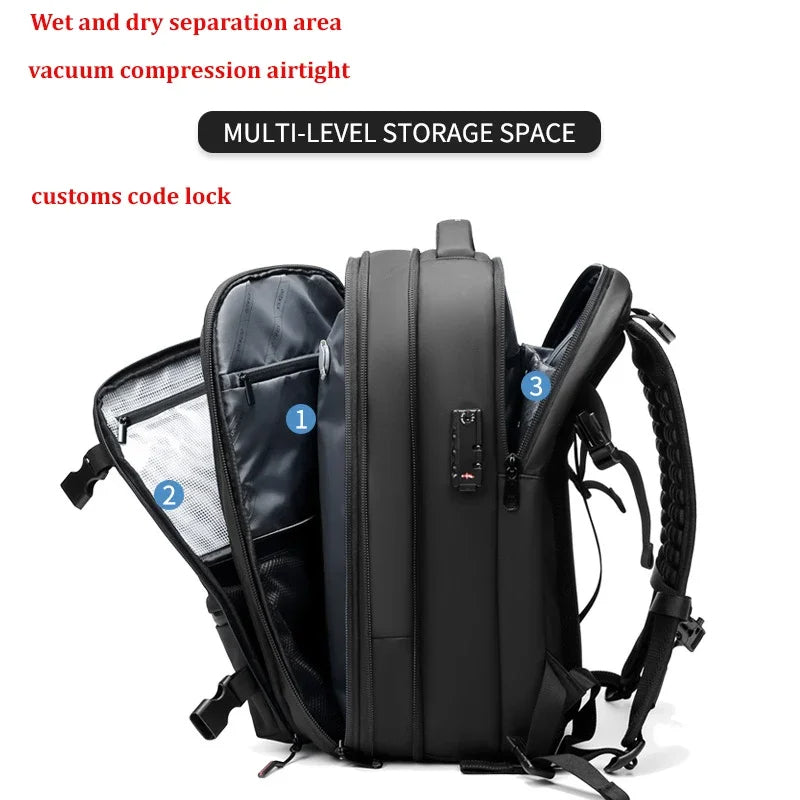 🎒 GlowTravel AeroPack 60L – Vacuum Compression Travel Backpack with Carry-On Size