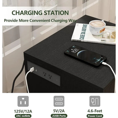 🛏 GlowHome VaultStand – RFID-Locking Smart Nightstand with Power & LED Lighting