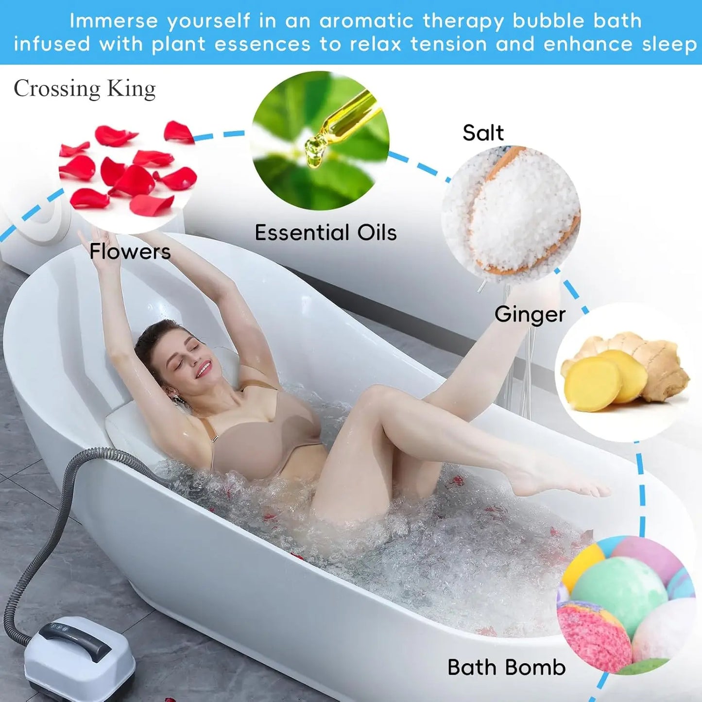 🛁 GlowSoak AirSpa Mat – Full-Body Bubble Massage Bath Mat