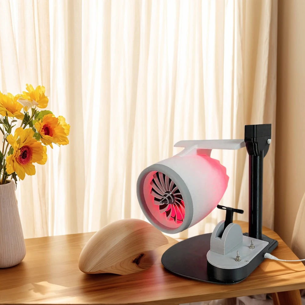 🛩 GlowTech AeroMist Turbo – USB Jet Engine Fan with Humidifier & Tail Flame Light