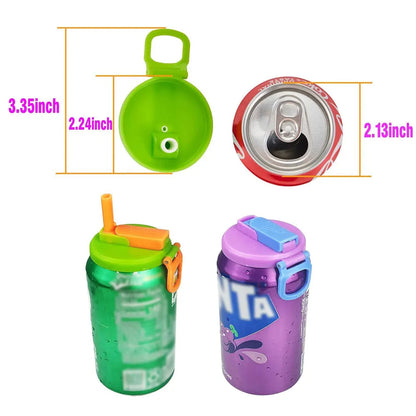 🥤 GlowSip CanGuard – Reusable Soda Can Lids with Silicone Straws