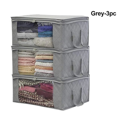 🧺 GlowStore MaxSet – 3x Reinforced Clothes Storage Bags