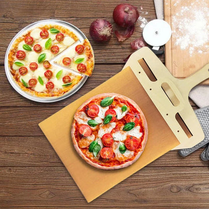 🍕 GlowKitchen SlideStone – Natural Wooden Sliding Pizza Peel