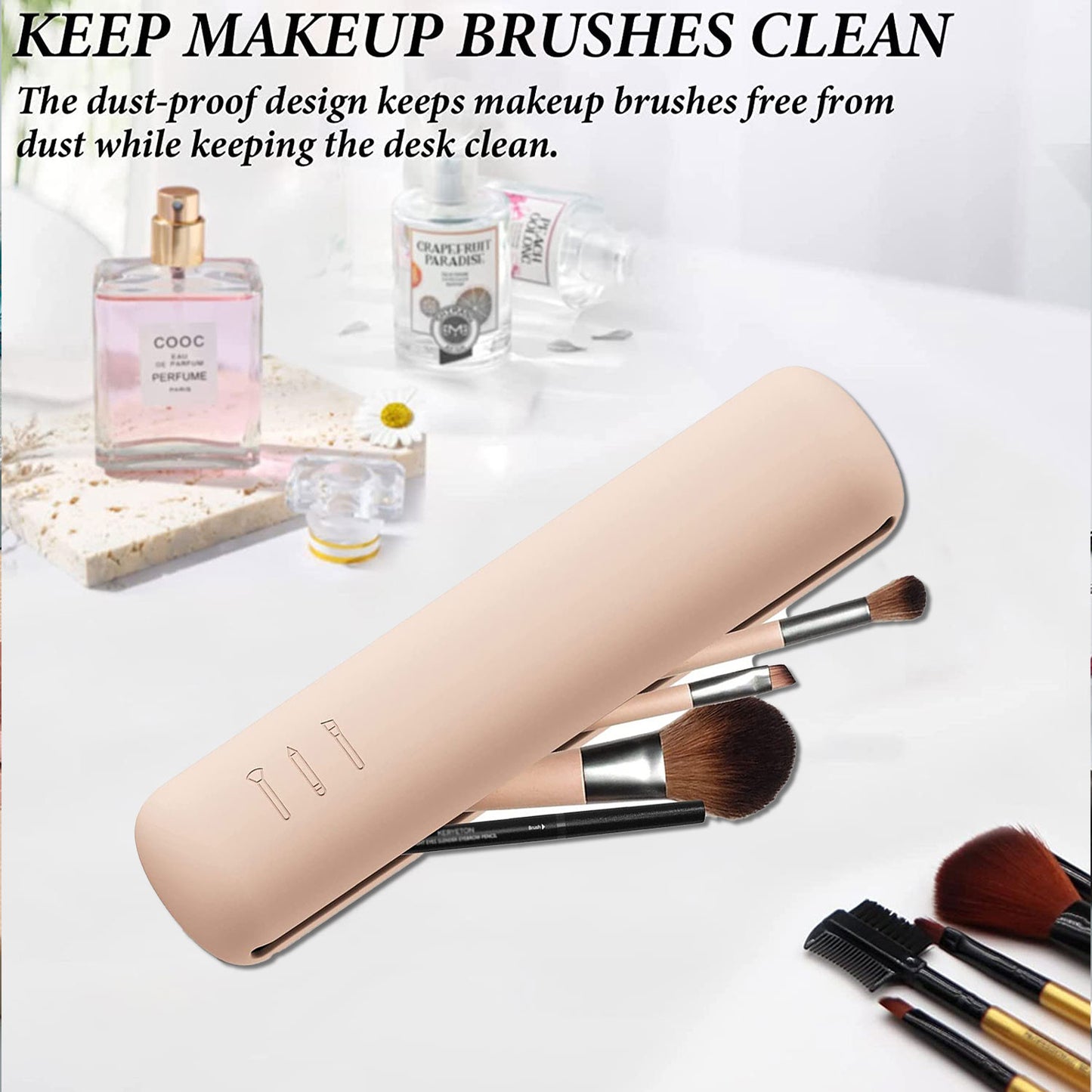 💋 GlowHold SilicaCase – Waterproof Silicone Makeup Brush Holder