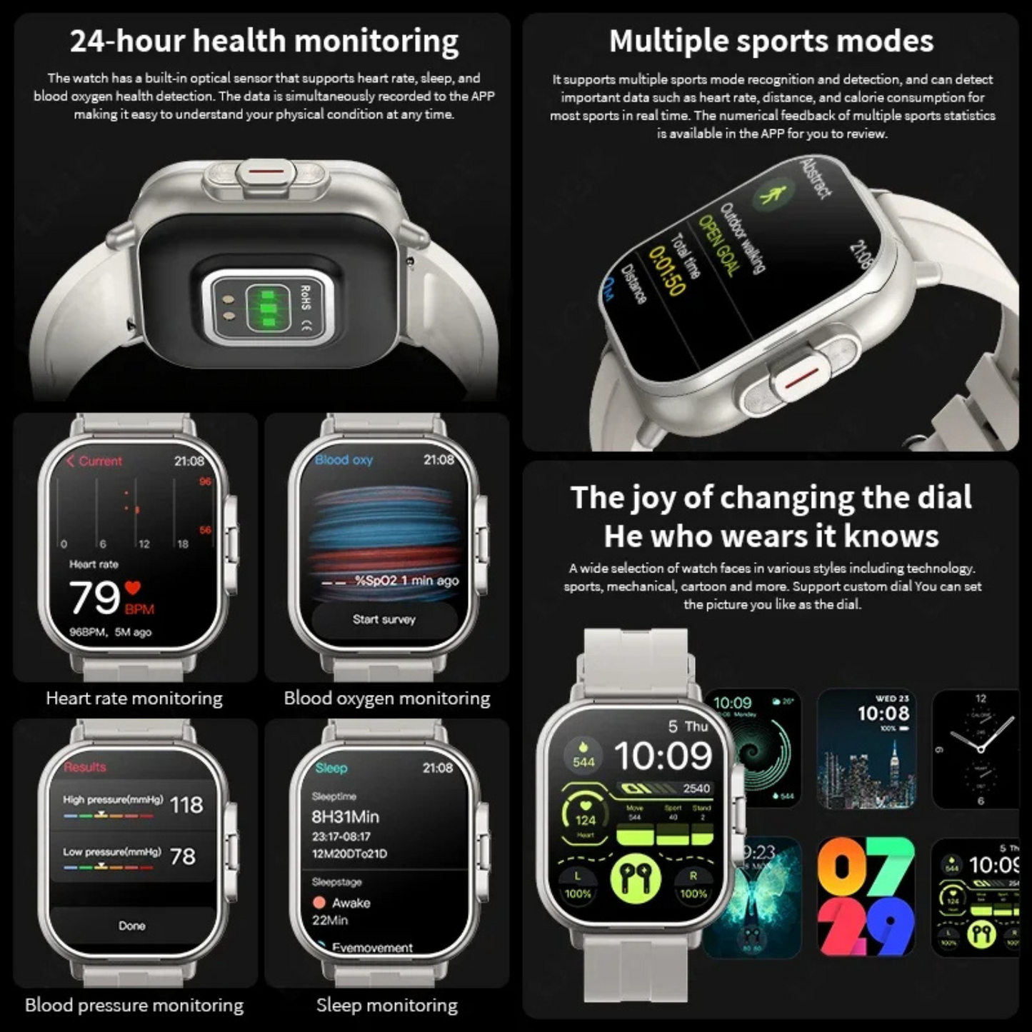 ⌚🎧 GlowTech SyncWear Duo – 2-in-1 Smartwatch with Built-In Bluetooth Earbuds