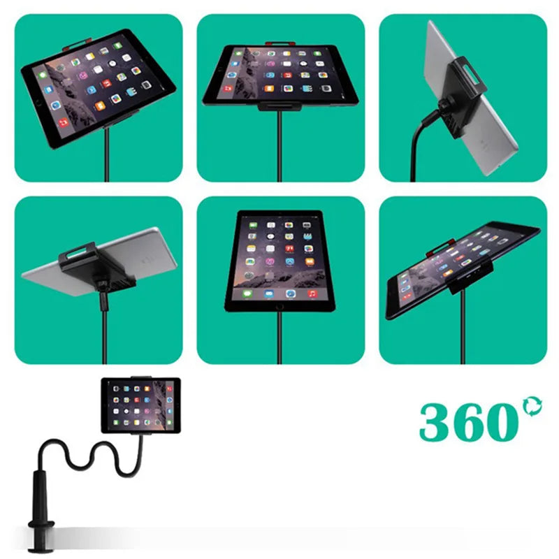 📱 GlowTech FlexMount 360 – 75cm Gooseneck Tablet & Phone Holder Clip Stand