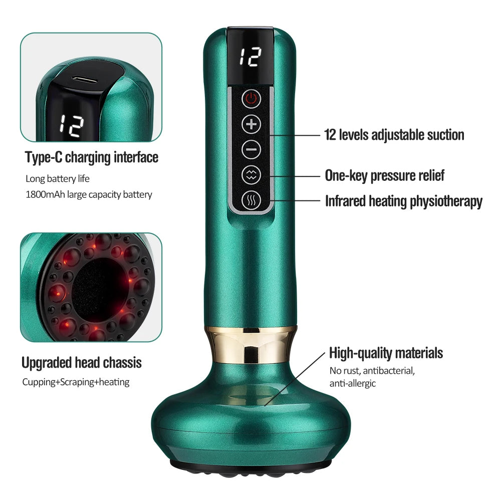 🧲 GlowTherapy Cupping Pro – Electric Cupping Massager with Infrared Heat & 12 Suction Levels