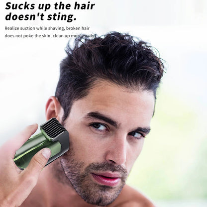 ✂️ GlowGroom VacuTrim Precision – Cordless Vacuum Beard Trimmer with 20 Length Settings