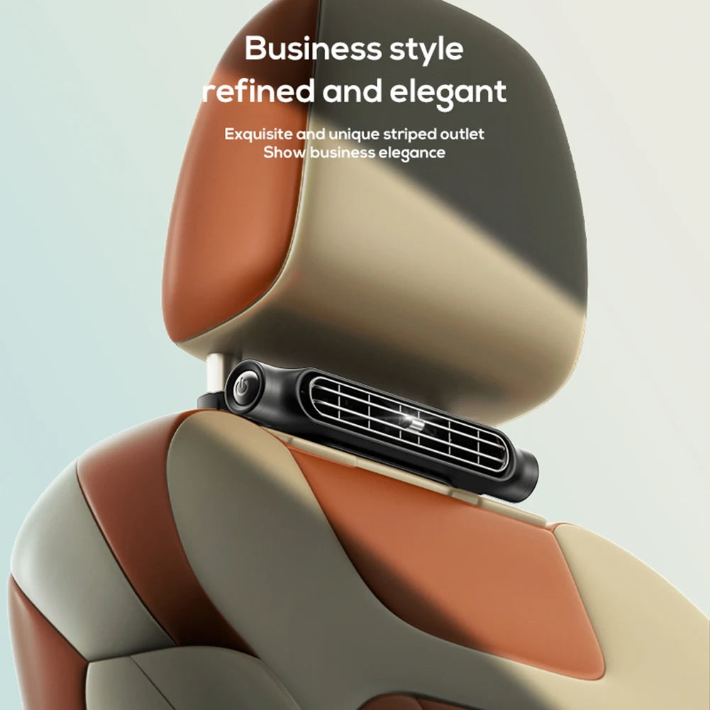❄️ GlowDrive BreezeGuard™ – USB-Powered Bladeless Cooling Car Seat Fan